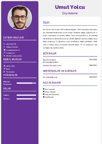 Diş Hekimi cv indir